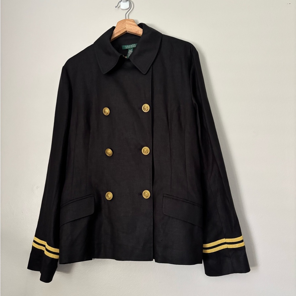 Vintage Ralph Lauren Linen Military Style Blazer - Picture 2 of 8